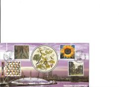 Sue Mac Gregor 2000 Tree and Leaf Kew Brad. LFDC186. Signed cover FDC. Good Condition. All signed