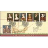 The Great Tudor Henry VIII and the Six Wives unsigned FDC. Date stamp British Philatelic Bureau