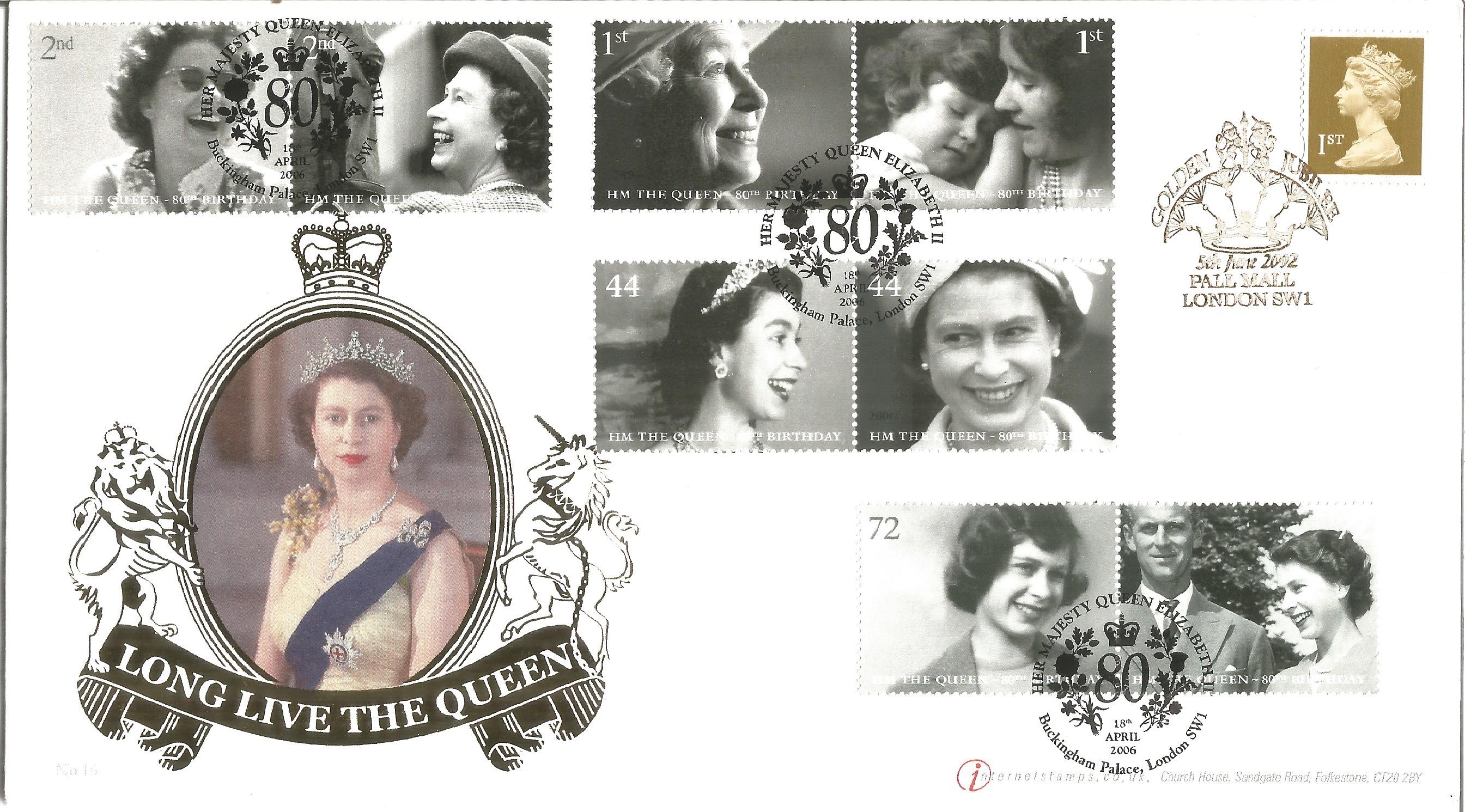 Long Live The Queen Golden Jubilee 1952 - 2002 unsigned Internetstamps official FDC cover No 181
