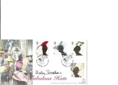 Mollie Sugden 2001 Fabulous Hats Brad. Brit. No6. Signed cover FDC. Good Condition. All signed
