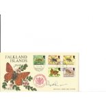 Rex Hunt 1984 Falklands Insects and Spiders. Signed cover FDC. Good Condition. All signed pieces
