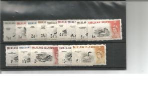 Falkland Island mint stamp collection. 14 stamps. 1960 EII. SG 193, 207. (exc 5, =) (SG205). Cat