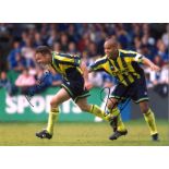 Paul Dickov and Richard Edghill Manchester City Signed 16 x 12 inch football photo. Good