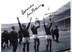 Noel Cantwell and Pat Crerand Man United Signed 16 x 12 inch football photo. Good Condition. All