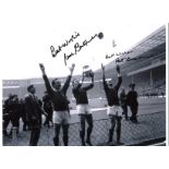 Noel Cantwell and Pat Crerand Man United Signed 16 x 12 inch football photo. Good Condition. All