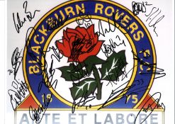 Blackburn Rovers 16 x 12 colour football photo signed by the 2011 squad. Good Condition. All