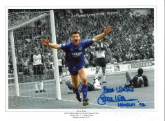 Steve Walsh Collage Wembley Leicester City Signed 16 x 12 inch football photo. Good Condition. All