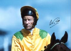 Lester Piggott Signed 16 x 12 inch horse racing photo. Good Condition. All signed pieces come with a