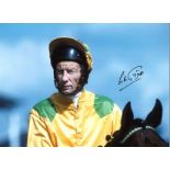 Lester Piggott Signed 16 x 12 inch horse racing photo. Good Condition. All signed pieces come with a