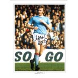 Rodney Marsh Manchester City Signed 16 x 12 inch football photo. Good Condition. All signed pieces