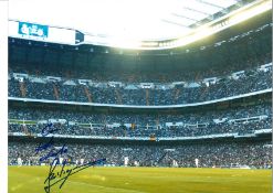 Emilio Butragueno Real Madrid Signed 16 x 12 inch football photo. Good Condition. All signed