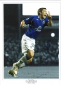 Dan Gosling collage Everton Signed 16 x 12 inch football photo. Good Condition. All signed pieces