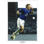 Dan Gosling collage Everton Signed 16 x 12 inch football photo. Good Condition. All signed pieces