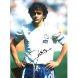 Michel Platini France Signed 16 x 12 inch football photo. Good Condition. All signed pieces come