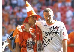Baptiste and Evatt Blackpool Signed 16 x 12 inch football photo. Good Condition. All signed pieces
