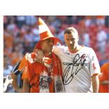 Baptiste and Evatt Blackpool Signed 16 x 12 inch football photo. Good Condition. All signed pieces