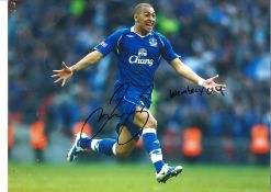 James Vaughan Everton Signed 16 x 12 inch football photo. Good Condition. All signed pieces come