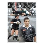 Zinzane Brooke Signed 16 x 12 inch rugby photo. Good Condition. All signed pieces come with a