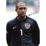 Tim Howard USA Signed 16 x 12 inch football photo. Good Condition. All signed pieces come with a