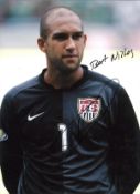 Tim Howard USA Signed 16 x 12 inch football photo. Good Condition. All signed pieces come with a
