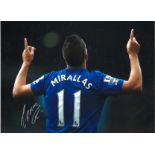 Kevin Mirallas Everton Signed 16 x 12 inch football photo. Good Condition. All signed pieces come