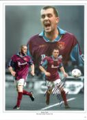 Julian Dicks Collage West Ham Signed 16 x 12 inch football photo. Good Condition. All signed