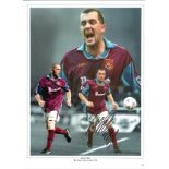 Julian Dicks Collage West Ham Signed 16 x 12 inch football photo. Good Condition. All signed