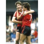 Bryan Robson and Norman Whiteside Man United Signed 16 x 12 inch football photo. Good Condition. All