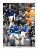 Duncan Ferguson pics Everton Signed 16 x 12 inch football photo. Good Condition. All signed pieces