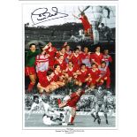 Phil Neal collage Liverpool Signed 16 x 12 inch football photo. Good Condition. All signed pieces