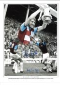 Billy Bonds and Alan Taylor West Ham Signed 16 x 12 inch football photo. Good Condition. All