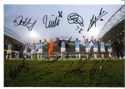 Huddersfield multi signed 16 x 12 signed colour photo. Good Condition. All signed pieces come with a