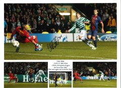 Tony Watt Collage Barca goal Celtic Signed 16 x 12 inch football photo. Good Condition. All signed