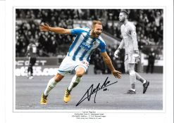 Laurent Depoitre Huddersfield Town 16 x 12 collage football photo. Good Condition. All signed pieces