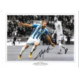 Laurent Depoitre Huddersfield Town 16 x 12 collage football photo. Good Condition. All signed pieces