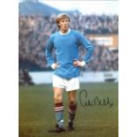 Colin Bell Manchester City Signed 16 x 12 inch football photo. Good Condition. All signed pieces