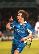 Gianfranco Zola Chelsea Signed 16 x 12 inch football photo. Good Condition. All signed pieces come
