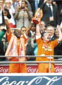 Charlie Adam and Jason Euell Blackpool Signed 16 x 12 inch football photo. Good Condition. All