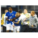 Tony Hibbert testimonial Everton Signed 16 x 12 inch football photo. Good Condition. All signed