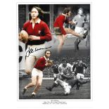 JPR Williams Collage Signed 16 x 12 inch rugby photo. Good Condition. All signed pieces come with