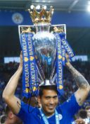 Leonardo Ulloa Leicester City Signed 16 x 12 inch football photo. Good Condition. All signed