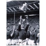 Noel Cantwell Man United Signed 16 x 12 inch football photo. Good Condition. All signed pieces