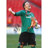Matt Gilkes Blackpool Signed 16 x 12 inch football photo. Good Condition. All signed pieces come