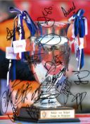 Brugge multi signed 16 x 12 colour football photo. Good Condition. All signed pieces come with a