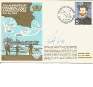 Cdr P R Bell signed RNSC9 cover commemorating the 30th Anniversary Operation Husky in the Invasion