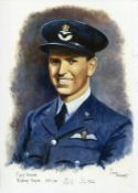 Battle of Britain. 8x12 inch print signed by 605 Squadron Battle of Britain pilot Officer Robert