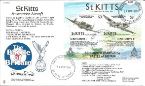 Wg Cdr Beresford OC Queens Flight signed 1991 St Kitts 50th ann Battle of Britain FDC with