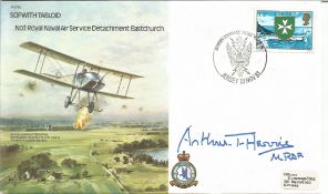 Arthur T Harris signed No 1 Royal Naval Air Service Detachment Eastchurch cover RAF B1. Sopwith