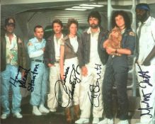 Alien. 8x10 inch photo from the very first Alien horror science fiction movie signed by actors