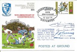 Rugby Union Centenary 1971 Cover signed by two RFU Presidents. Good Condition. All signed pieces